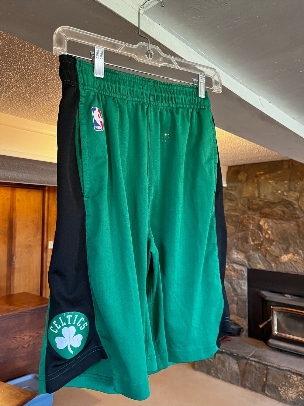 NBA Celtics Green and Black Kids Shorts
